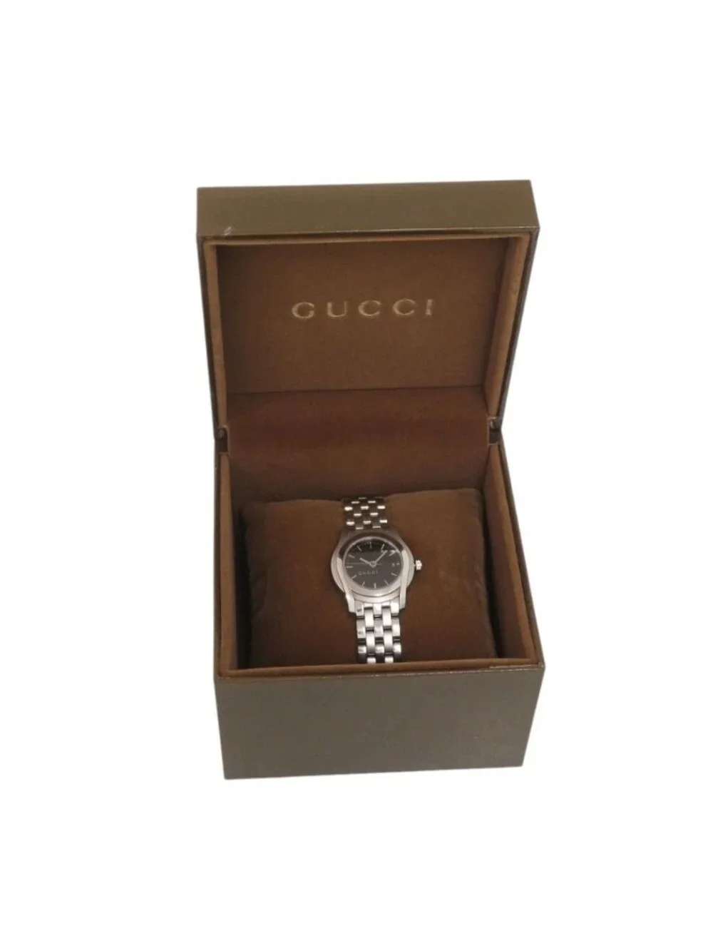 Gucci SS Black Quartz Watch Dial